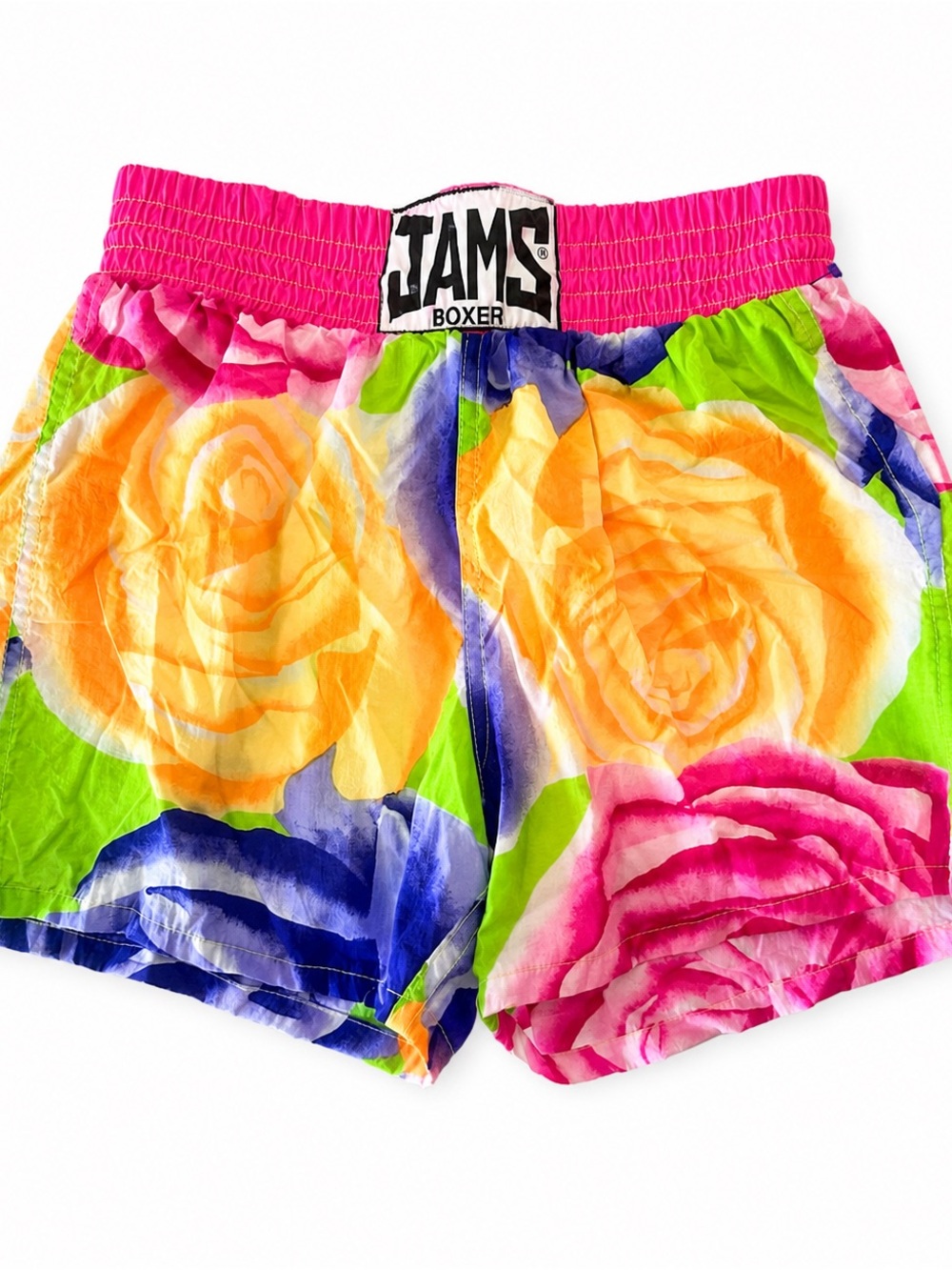 RARE VINTAGE 80s Jams Boxer Women's Floral Athletic Shorts in Multicolor